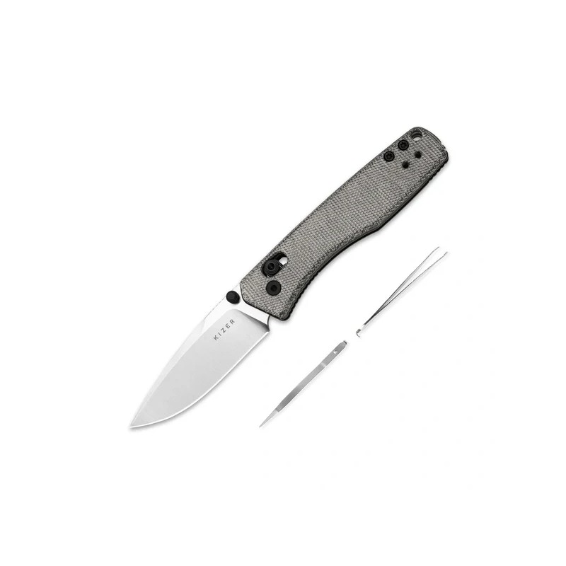Nóż składany Kizer Aegis Black Norplex UltreX Micarta, Satin AEB-L by Azo (V3774A1)