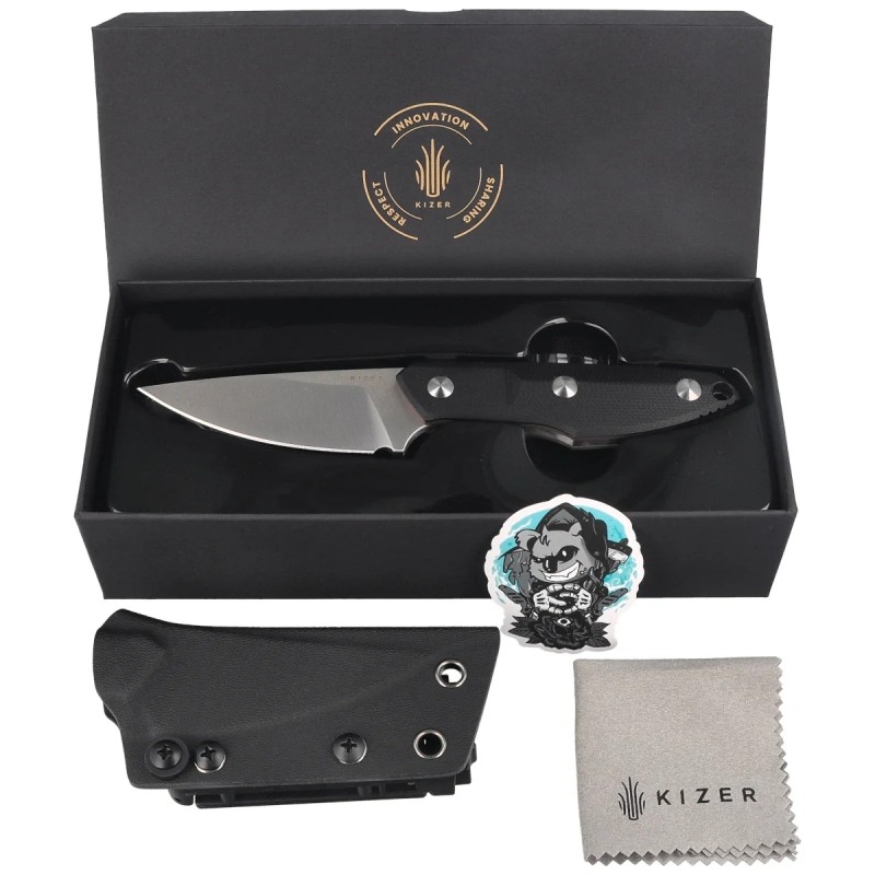 Nóż Kizer Splinter Black-Brown G10, Satin AEB-L by Kornel Kiss (1087A1)