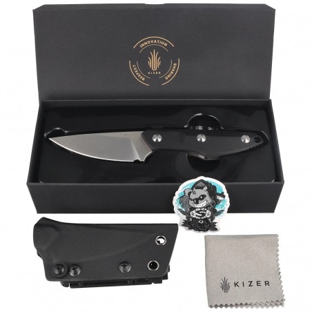 Nóż Kizer Splinter Black-Brown G10, Satin AEB-L by Kornel Kiss (1087A1)