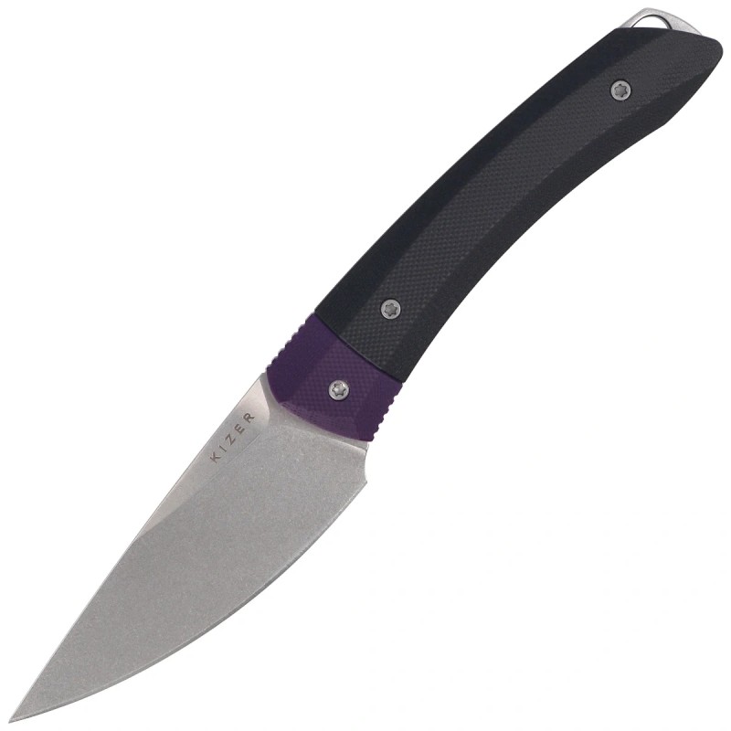 Nóż Kizer MoMo Fix 3 Purple-Black G10, Stonewashed AEB-L by Vladimir Legachev (1124A3)