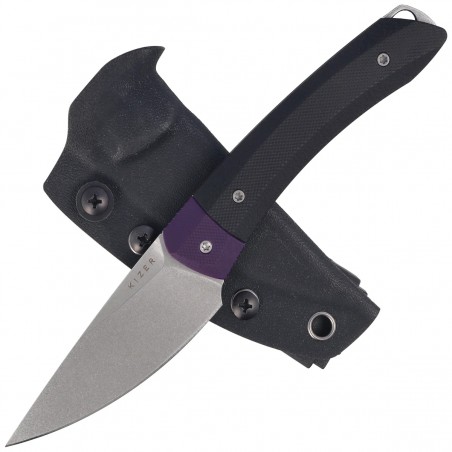 Nóż Kizer MoMo Fix 3 Purple-Black G10, Stonewashed AEB-L by Vladimir Legachev (1124A3)