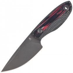 Nóż Kizer Finch Black-Red-Blue Micarta/Reconstituted Wood, Gray PVD/Stonewashed AEB-L by Vincent Rizzo (1134A2)