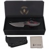 Nóż Kizer Finch Black-Red-Blue Micarta/Reconstituted Wood, Gray PVD/Stonewashed AEB-L by Vincent Rizzo (1134A2)
