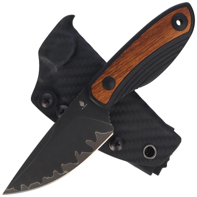 Nóż Kizer Finch Black G10/Mkuruti Wood, Acid Washed 3-layer Composite Steel by Vincent Rizzo (1134A1)