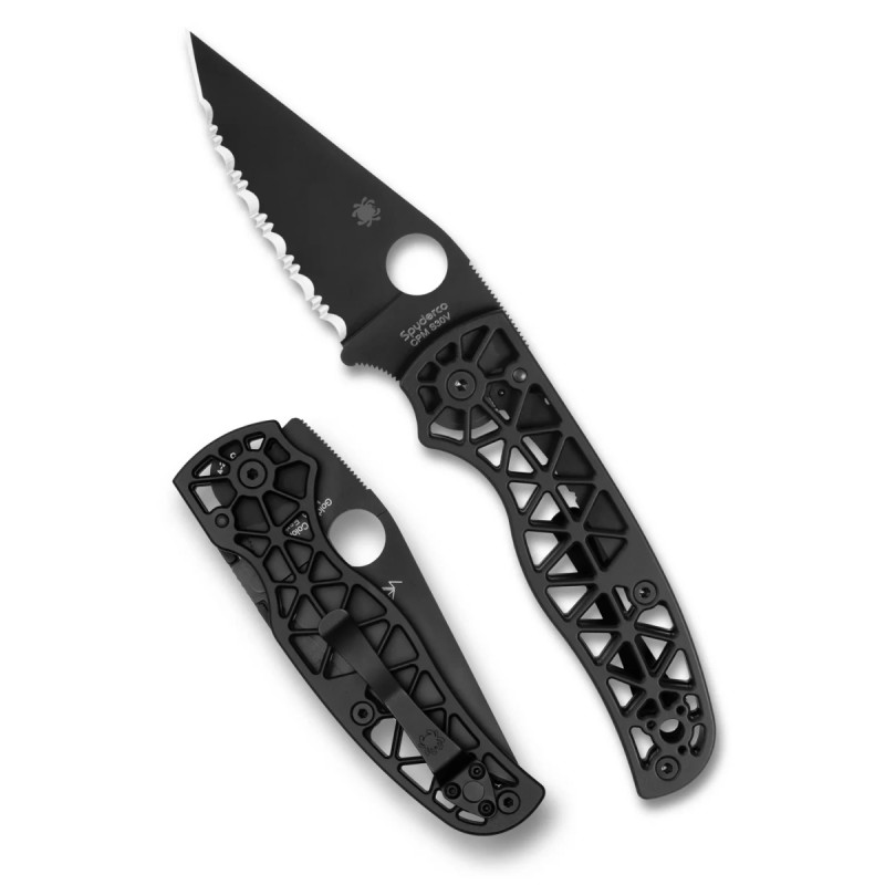 Nóż składany Spyderco Edgerati Black Aluminium, Black DLC CPM S30V by Sal Glesser (C266BKALBKP)