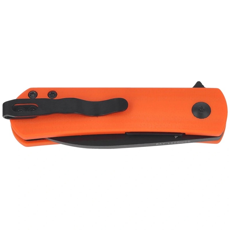 Nóż składany Kizer Yorkie Orange G10, Black PVD Nitro-V by Ray Laconico (V3525A2)