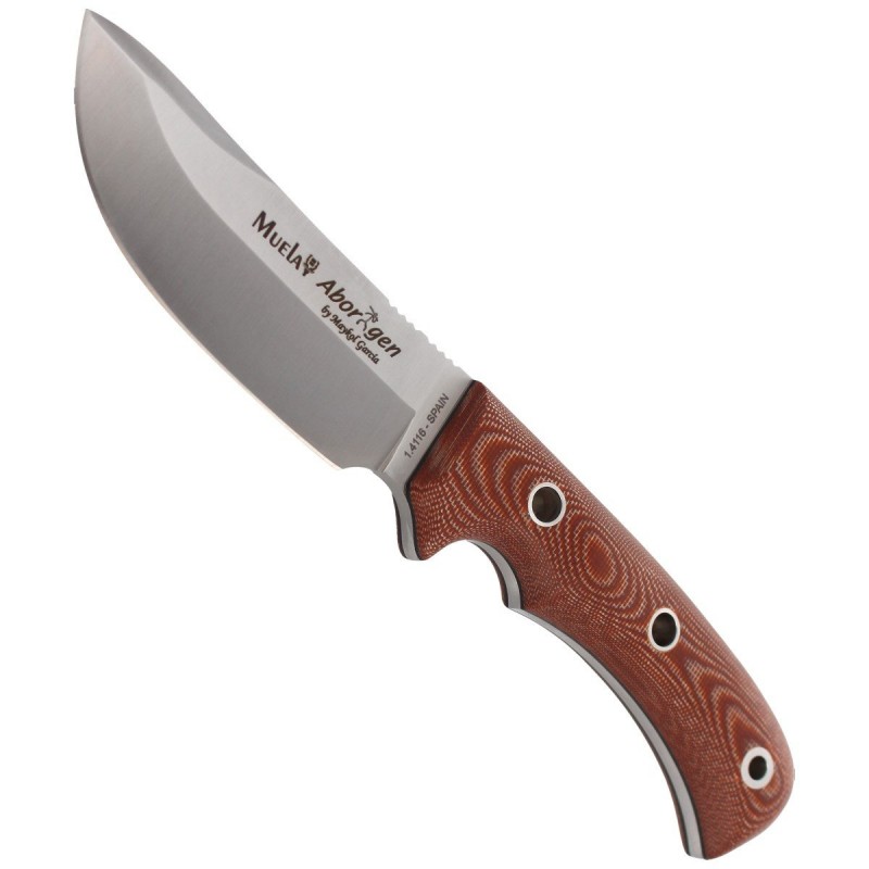 Nóż Muela Aborigen-12C Brown Canvas Micarta, Satin X50CrMoV15 by Maykol Garcia