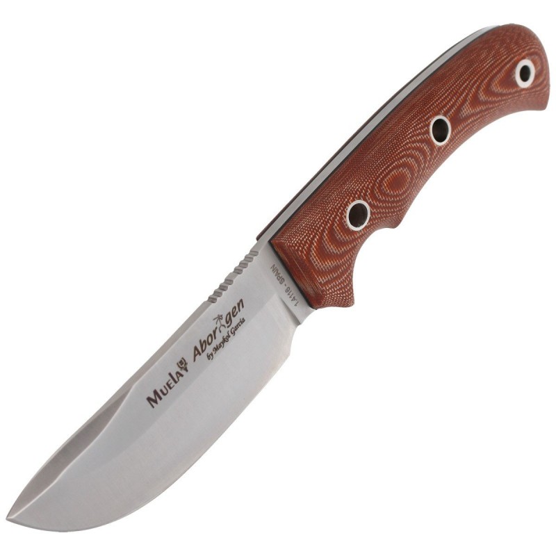 Nóż Muela Aborigen-12C Brown Canvas Micarta, Satin X50CrMoV15 by Maykol Garcia