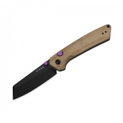 Nóż składany Kizer Madrac Brown Norplex UltreX Micarta, Black PVD 14C28N by Matteo Pignatelli (V3693BSA1)
