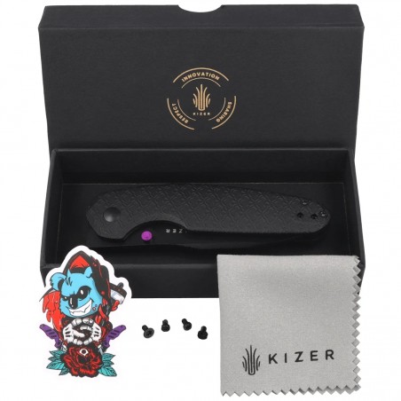 Nóż składany Kizer Meteora Black Aluminum, Black PVD Nitro-V by Evgeniy Bulychev (V3730A2)