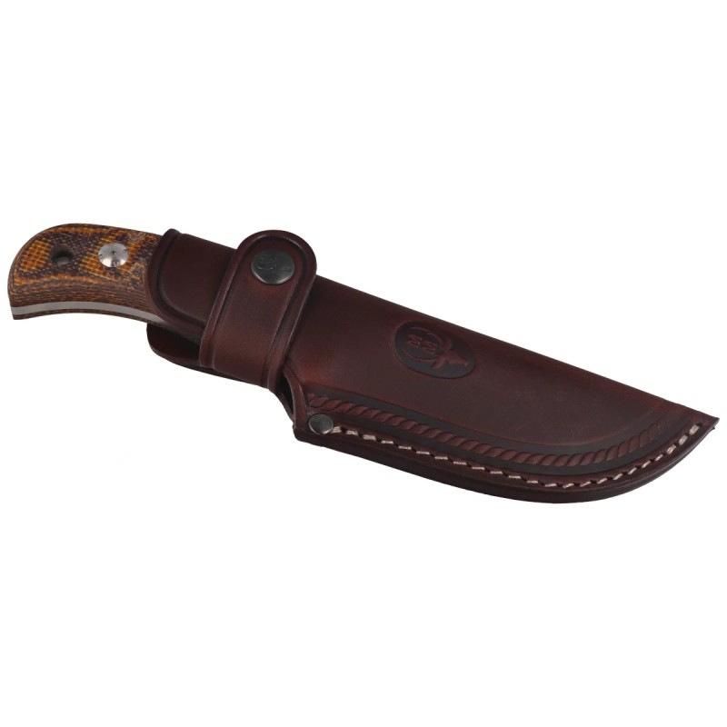 Nóż Muela Sioux-10J Brown-Mustard Micarta Jute, Satin 14C28N