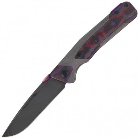 Nóż składany Kizer Sable Chief Dark Gray Titanium / Purple Haze Fat Carbon, Polished DLC Ultra K390 by Jonathan Styles (Ki3745A2