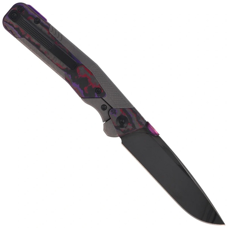 Nóż składany Kizer Sable Chief Dark Gray Titanium / Purple Haze Fat Carbon, Polished DLC Ultra K390 by Jonathan Styles (Ki3745A2