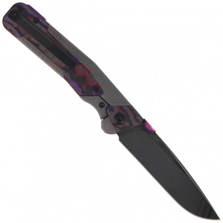 Nóż składany Kizer Sable Chief Dark Gray Titanium / Purple Haze Fat Carbon, Polished DLC Ultra K390 by Jonathan Styles (Ki3745A2