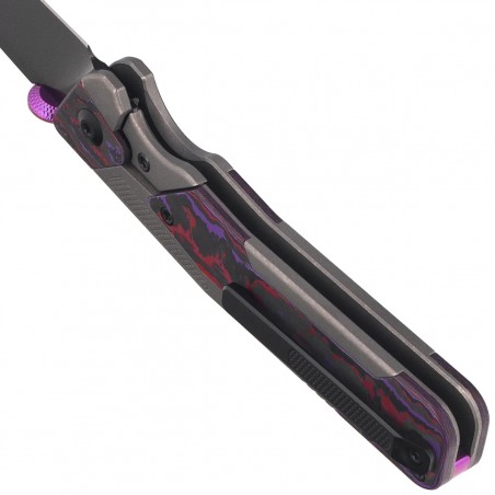 Nóż składany Kizer Sable Chief Dark Gray Titanium / Purple Haze Fat Carbon, Polished DLC Ultra K390 by Jonathan Styles (Ki3745A2