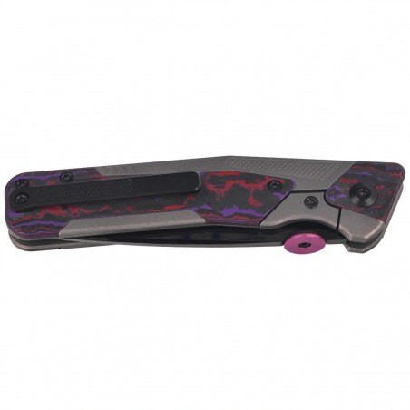 Nóż składany Kizer Sable Chief Dark Gray Titanium / Purple Haze Fat Carbon, Polished DLC Ultra K390 by Jonathan Styles (Ki3745A2