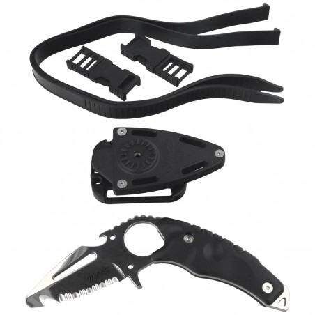 Nóż nurkowy MAC Coltellerie Gunslinger Scuba Rescue Black FRN, Satin 420 by Riccardo Silva (GLRRE.N)