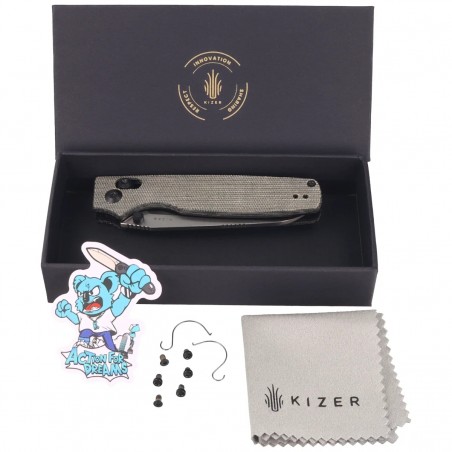 Nóż składany Kizer Original 2 Black Micarta, Satin 14C28N (V3605.2SA1)