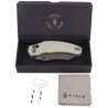 Nóż składany Kizer Bulldog Green Micarta, Gray Stonewashed Nitro-V by O.SHO (V3672A3)