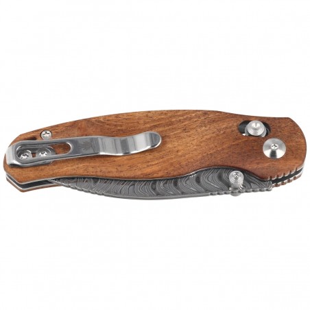 Nóż składany Kizer Phoca CD Mkuruti Wood, Acid Washed Damascus (V3781CDA3)
