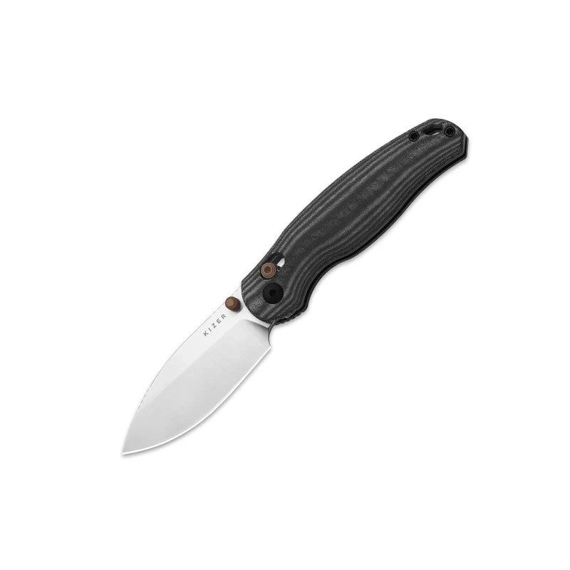 Nóż składany Kizer Phoca CD Black Norplex UltreX Micarta, Satin 14C28N (V3781CDA1)