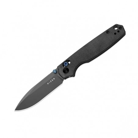 Nóż składany Kizer Pokiman CD Black Micarta, Gray Stonewashed AEB-L (V3789A1)