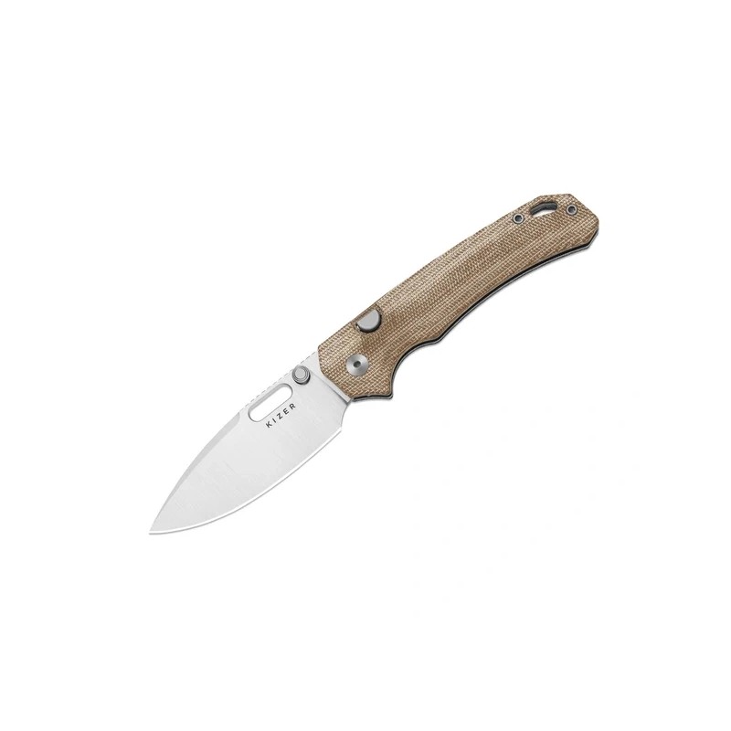 Nóż składany Kizer Outposter Brown Norplex UltreX Micarta, Satin Nitro-V (V3802BDA1)