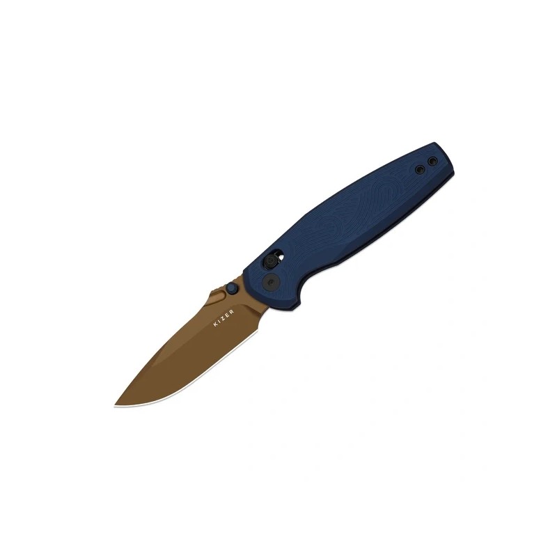 Nóż składany Kizer Khamsin Navy Blue Aluminium, Sunset Metal PVD Nitro-V by Maksim Epifantsev (V3791A2)