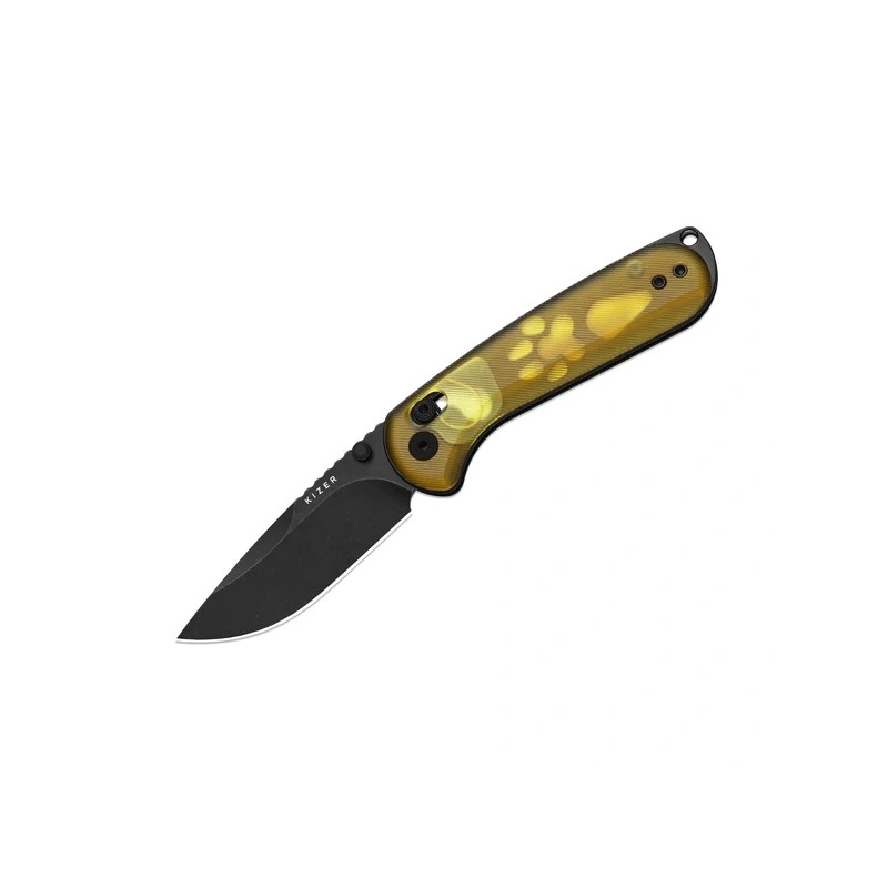 Nóż składany Kizer Buddy II Yellow PEI, Black PVD / Stonewashed AEB-L by Maksim Epifantsev (V3790A1)