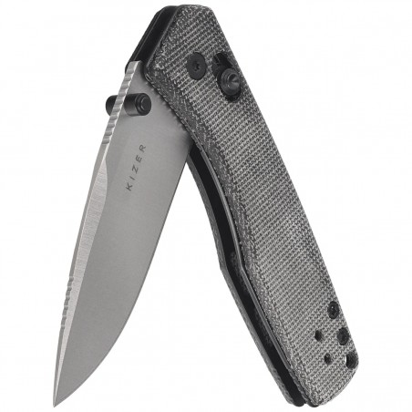 Nóż składany Kizer Aegis Black Norplex UltreX Micarta, Satin AEB-L by Azo (V3774A1)