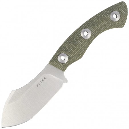 Nóż Kizer Rook Green Micarta, Satin AEB-L by Vincent Rizzo (1090A4)