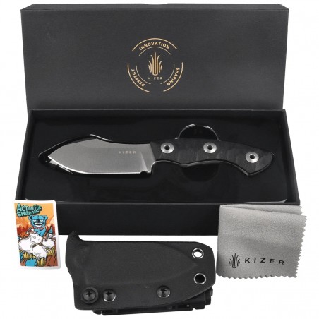 Nóż Kizer Rook Black G10, Satin AEB-L by Vincent Rizzo (1090A3)