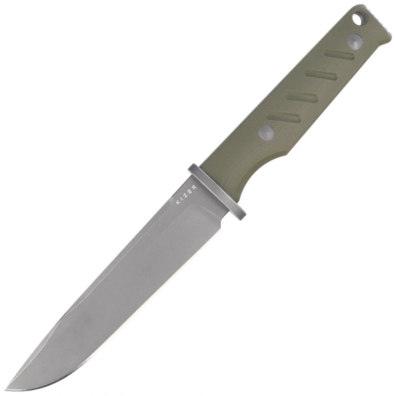 Nóż Kizer Camp 180 Olive Green G10, Gray Stonewashed AEB-L by Jonathan Styles (1096A2)