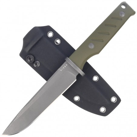 Nóż Kizer Camp 180 Olive Green G10, Gray Stonewashed AEB-L by Jonathan Styles (1096A2)