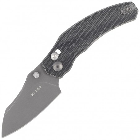 Nóż składany Kizer Mini Bulldog Black Micarta, Gray Stonewashed Nitro-V by O.SHO (V3672SA2)