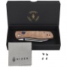 Nóż składany Kizer Renissance Brown Norplex UltreX Micarta, Satin N690 by Caleb Waldman (V3698A2)