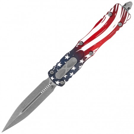 Nóż automatyczny OTF Microtech Dirac D/E Signature 250th Anniversary 4th of July Aluminium, Apocalyptic M390MK by Tony Marfione 