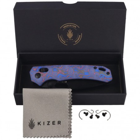 Nóż składany Kizer Outposter Vortex Micarta, Black PVD Nitro-V (V3802CDA2)