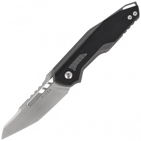 Nóż składany Kizer Zero Gray Titanium / Black Aluminium, Hand Brushed S45VN by Maciej Torbe (Ki3664A2)