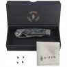 Nóż składany Kizer Ara Gray Titanium / Brittany Blue Camo Carbon, Gray Stonewashed S45VN Jonathan Styles & Paul Munko (Ki3729A2)