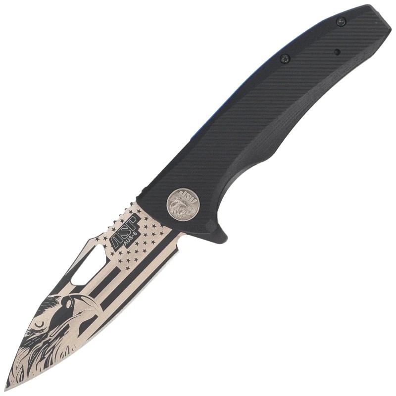 Nóż składany ASP Police Duty Knife Bird's The Word AUS-8, Black (55738)