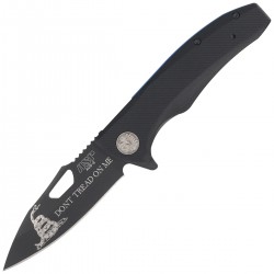 Nóż składany ASP Police Duty Knife Battle Rattle Black AUS-8, Black (55737)
