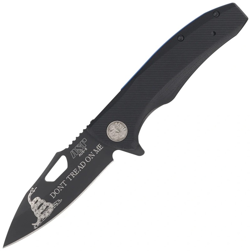 Nóż składany ASP Police Duty Knife Battle Rattle Black AUS-8, Black (55737)