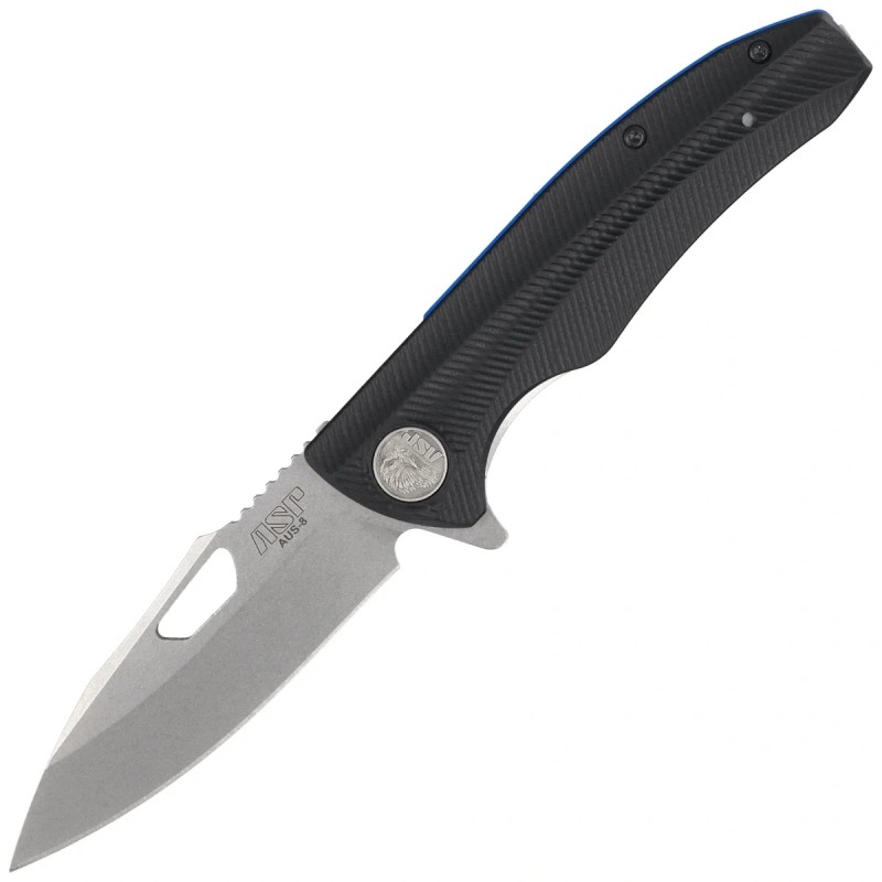 Nóż składany ASP Police Duty Knife Stonewashed AUS-8, Black (55722)