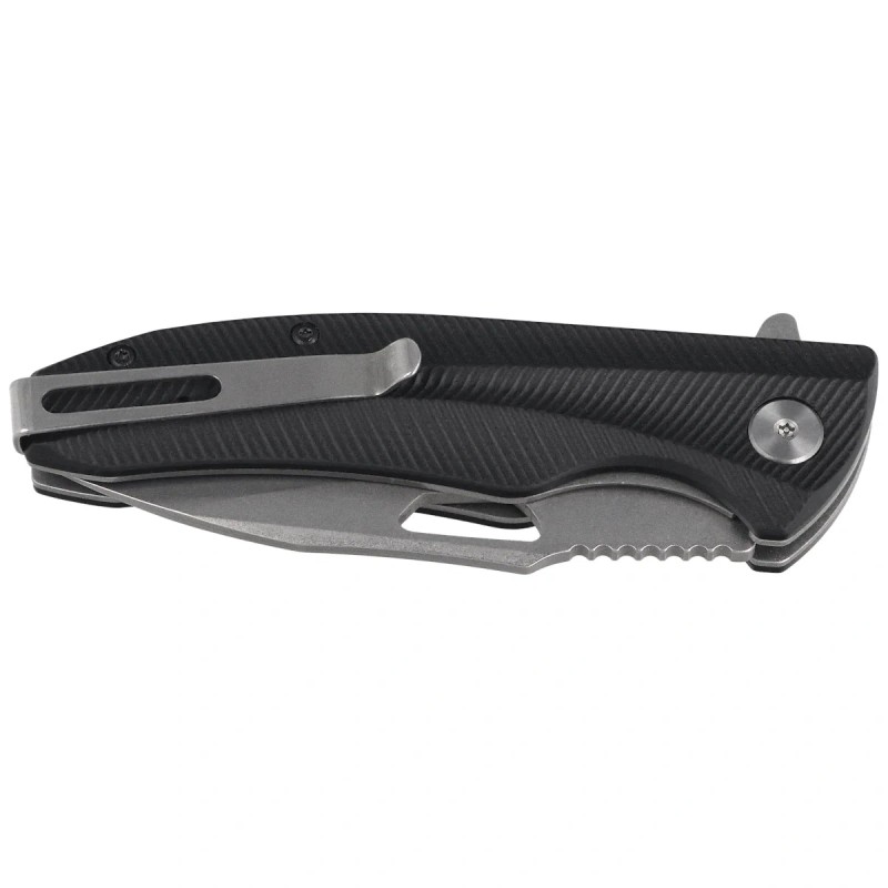 Nóż składany ASP Police Duty Knife Stonewashed AUS-8, Black (55722)