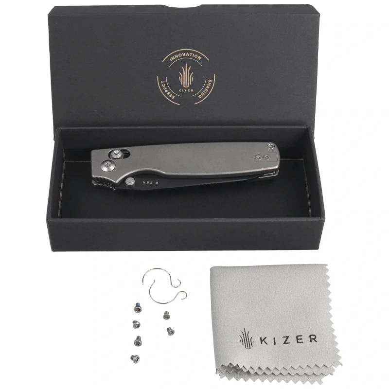 Nóż składany Kizer Original 2 Gray Titanium, Matte DLC Ultra S45VN (Ki3605.2SA1)