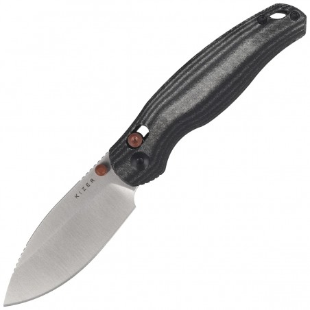 Nóż składany Kizer Phoca CD Black Norplex UltreX Micarta, Satin 14C28N (V3781CDA1)