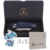 Nóż składany Kizer Mini Bulldog Blue Canyon Richlite, Satin Nitro-V by O.SHO (V3672SA3)