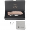 Nóż składany Kizer Outposter Brown Norplex UltreX Micarta, Satin Nitro-V (V3802BDA1)