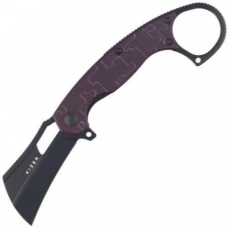 Nóż składany Kizer Dodo Karambit Purple PC, Black PVD Nitro-V by Giedymin (V2702A2)